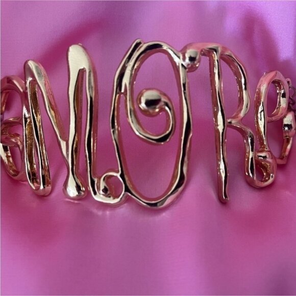 Gold Amore Runway Choker Chain Necklace - Picture 4 of 7